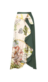 RUFFLED FLORAL PRINT BIKINI SWIMSUIT AND SKIRT styleofcb 