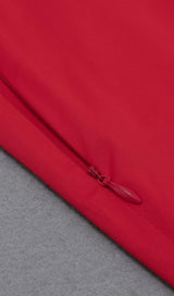 SLEEVELESS RUCHED MIDI DRESS IN RED Dresses styleofcb 