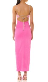 GRADIENT PINK HOLLOW OUT MAXI DRESS styleofcb 