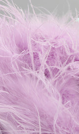 PURPLE ONE SHOULDER SEQUIN FEATHER MINI DRESS Dresses styleofcb 