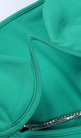 POLYESTERl SIDE HOLLEW SEXY CHAIN DRESS IN GREEN styleofcb 
