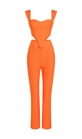 BANDAGE CUT OUT TWO PIECE SET styleofcb XS ORANGE 