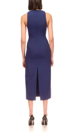 HALTER CRYSTAL MIDI DRESS IN DEEP SEA BLUE DRESS styleofcb 