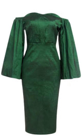 STRAPLESS LONG SLEEVE IN GREEN Dresses styleofcb 
