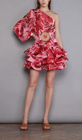 LONG SLEEVE ONE SHOULDER MINI DRESS Dresses styleofcb 