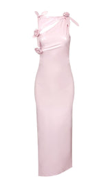GLAM WITH EDGY SKINTIGHT LATEX GOWN IN PINK LEATHERETTE PIECES styleofcb 