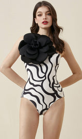 EXAGGERATED 3D FLOWER PRINTED ONE PIECE SWIMSUIT styleofcb 