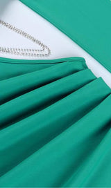 POLYESTERl SIDE HOLLEW SEXY CHAIN DRESS IN GREEN styleofcb 