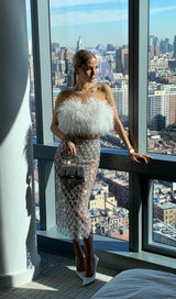 FEATHER SEQUIN TWO PIECE SET styleofcb 