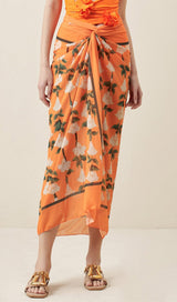 HALTER CUTOUT 3D FLOWER DECOR ONE PIECE SWIMSUIT AND SARONG styleofcb 