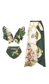 RUFFLED FLORAL PRINT BIKINI SWIMSUIT AND SKIRT styleofcb 