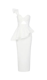 IRREGULAR FLOUNCES FROCK DRESS IN WHITE styleofcb 