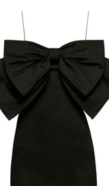 BOW SUSPENDER DRESS IN BLACK styleofcb 