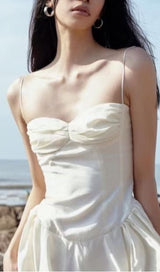 STRAPLESS SUSPENDER MINI DRESS IN WHITE DRESS styleofcb 