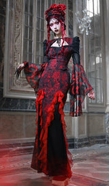 GOTHIC JACQUARD CHIFFON TAIL SKIRT sis label 