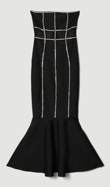 BANDAGE BANDEAU MESH KNIT MAXI DRESS styleofcb 