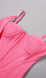 BANDAGE FISHBONE MINI DRESS IN PINK Dresses styleofcb 