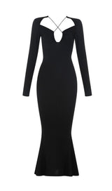BACKLESS MIDI DRESS IN BLACK Dresses styleofcb 