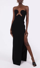 THEODORA BLACK MAXI BANDAGE DRESS styleofcb 