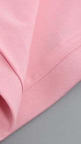 LONG SLEEVES V NECK MINI DRESS IN PINK styleofcb 