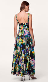 FLORAL STRAPPY MIDI DRESS IN MARTOS BLACK DRESS STYLE OF CB 