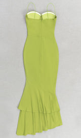 STRAPPY FISHTAIL MAXI DRESS IN GREEN styleofcb 