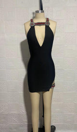 CRYSTAL DEEP V BANDAGE MINI DRESS Dresses styleofcb 