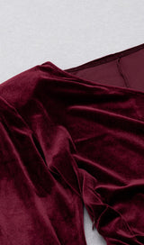 LONG SLEEVES RUCHED MIDI DRESS IN RED Dresses styleofcb 