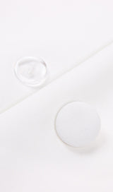 WHITE FEATHER LONG SLEEVE BLAZER MINI DRESS styleofcb 