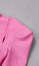 SQUARE SHOULDER CORSET MIDI DRESS IN PINK styleofcb 