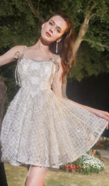 SEQUIN STRAPPY BUBBLE MINI DRESS IN WHITE DRESS STYLE OF CB 