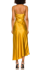BANDAGE RUCHED MIDI DRESS IN GOLD Dresses styleofcb 