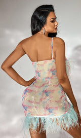 Feather Sequin Mini Dress styleofcb 