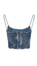 MOICU DENIM CROPPED CAMI TOP styleofcb 