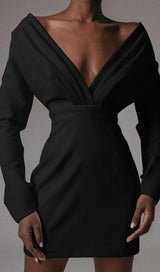 LONG SLEEVES V NECK MINI DRESS Dresses styleofcb 