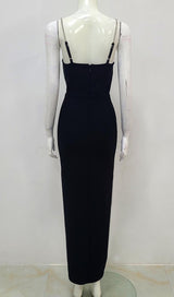 V NECK MAXI DRESS IN BLACK styleofcb 