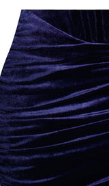 ODETTE NAVY VELVET OFF SHOULDER CORSET DRESS WITH CRYSTAL TRIM Dresses styleofcb 