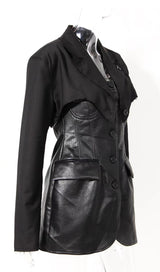 LEATHER JACKET SUIT IN BLACK styleofcb 