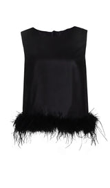 FEATHER TOPS IN LAVENDER Clothing styleofcb XS BLACK 