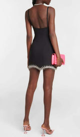 BANDAGE DIAMOND STRAPPY MINI DRESS IN BLACK styleofcb 
