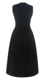 V NECK SLEEVELESS MIDI DRESS IN BLACK Dresses styleofcb 