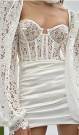 LACE CORSET MIDI DRESS IN WHITE DRESS styleofcb 