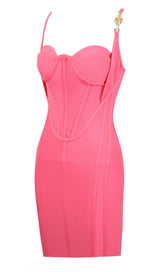 BANDAGE FISHBONE MINI DRESS IN PINK Dresses styleofcb 