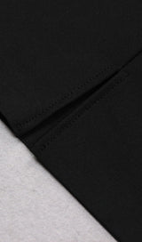 STRETCH LONG SLEEVES FEATHER MINI DRESS IN BLACK Dresses styleofcb 