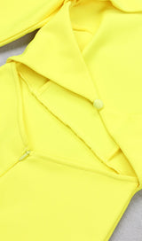 LONG SLEEVE TIGHT BACKLESS DRESS IN YELLOW DREESES styleofcb 