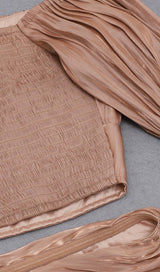 LONG SLEEVES RUCHED TWO PIECE SET Clothing styleofcb 