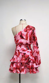 LONG SLEEVE ONE SHOULDER MINI DRESS Dresses styleofcb 