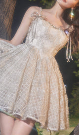 SEQUIN STRAPPY BUBBLE MINI DRESS IN WHITE DRESS STYLE OF CB 