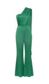 SATIN STRAP JUMPSUIT IN GREEN styleofcb 