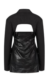 LEATHER JACKET SUIT IN BLACK styleofcb 